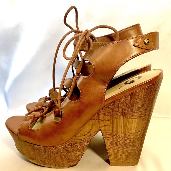 Guess Shoes - GUESS Sonya Lace-Up Wedges